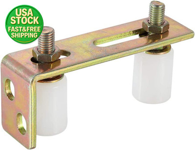 Adjustable Slide Gate Guide Roller with L Bracket Dual Nylon Rollers Support