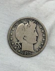 1915-P Barber Half Dollar 50C Semi Key Date Philadelphia Mint 90% Silver Coin