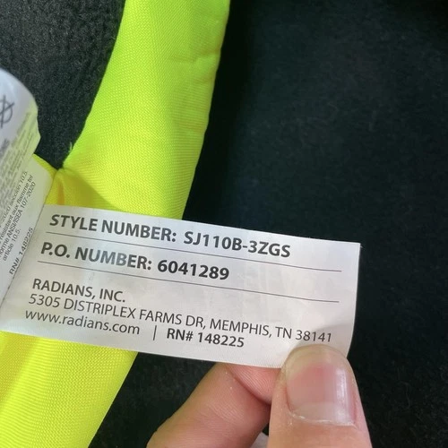 Radians Radwear Hi Vis Reflective Jacket Mens Medium Yellow Workwear Bomber image 7