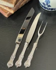 Rare Towle Old Colonial Sterling Silver Cake Carving Knife Fork Trio 12/10/8.5”