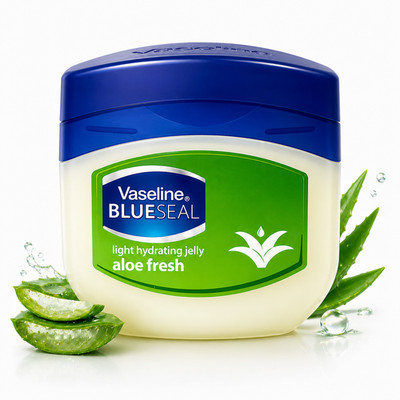 Vaseline Aloe Fresh Light Hydrating Blue Seal Jelly, 3.38oz (100ml)