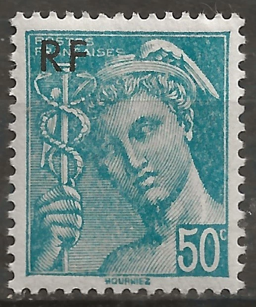 N° 660**  50c TURQUOISE TYPE MERCURE SURCHARGE - Photo 1/1
