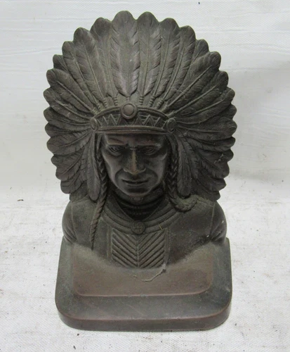 Antique Jennins Brother Indian Chief Bookend
