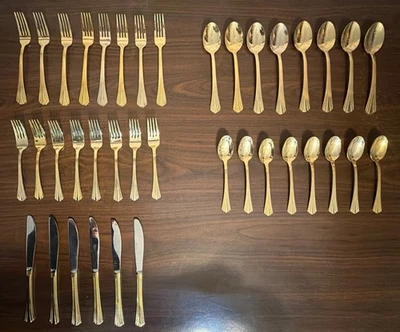 Japan Gold Plated Standard Set Flatware Sets | eBay