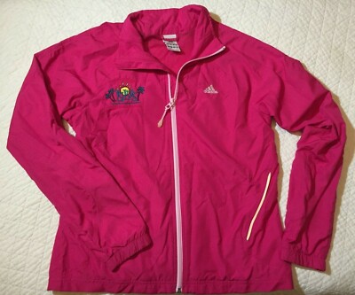 Adidas Lucy Buffet Lulu's Gulf Shores, AL Wind Track Jacket Pink M Three Stripe