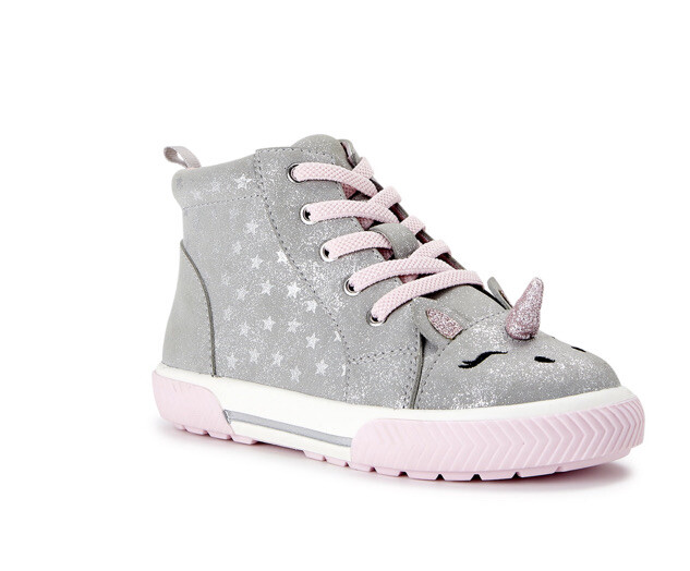 Wonder Nation Girls Silver And Pink Unicorn High Top Sneakers Sizes 7 NWT