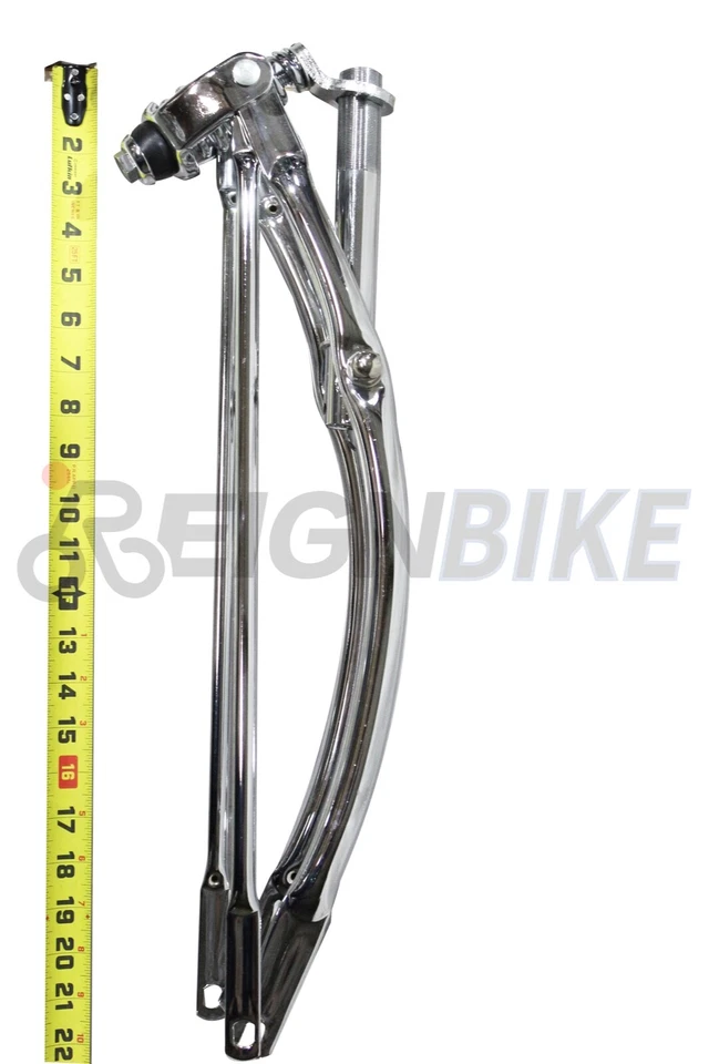 24" Classic Bicycle Spring Chrome Fork 1" Steel Threaded Vintage Lowrider Style - Image 2 of 3