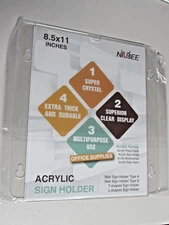 NIUBEE Acrylic Window Sign Holder 8.5×11 Inch with 4 Suction Cups for Clear 