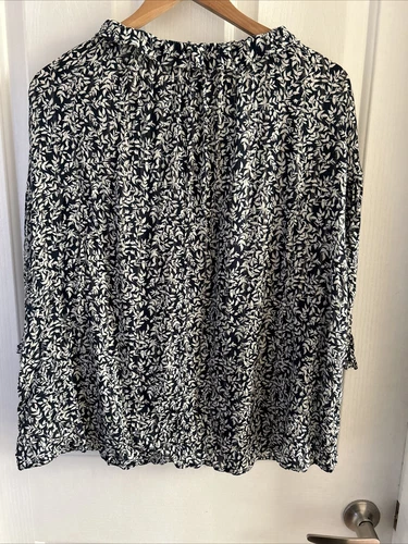 Ladies Ceres Life Floral Ruffle Neck Blouse Top - Size L-XL 16 18 - Picture 7 of 7
