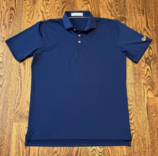 Holderness Bourne Golf Shirt Mens Large Blue Tailored Fit Polo
