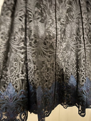 NWT Peter Nygard Ladies' Gray Embroidered Skirt Lined Sz 12 Women's ($225) - Picture 4 of 7