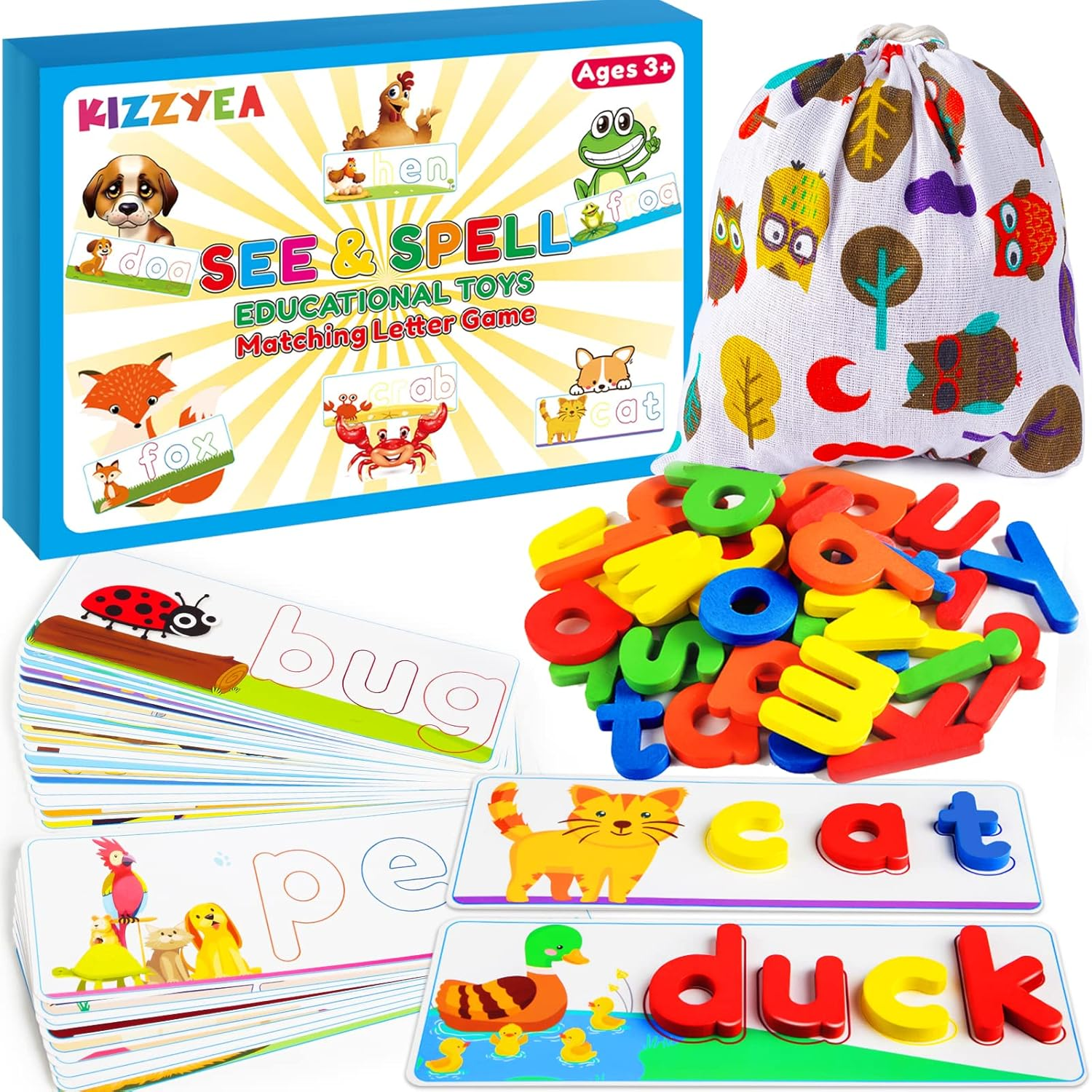 Interactive See & Spell Matching Game for Kids Ages 2-6 - Learning Educational Toy for Boys & Girls