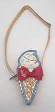 JoJo Siwa Ice Cream Cone Sprinkles Pink Bow Purse Crossbody Gold Blue Glitter