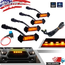 For 2016-2019 Toyota Tacoma Amber Lens Raptor Style Grill LED Lights w/Harness