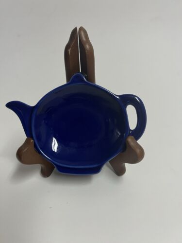 HIC Japan Vintage Porzellan Teekanne Teebeutel Halter Royalblau
