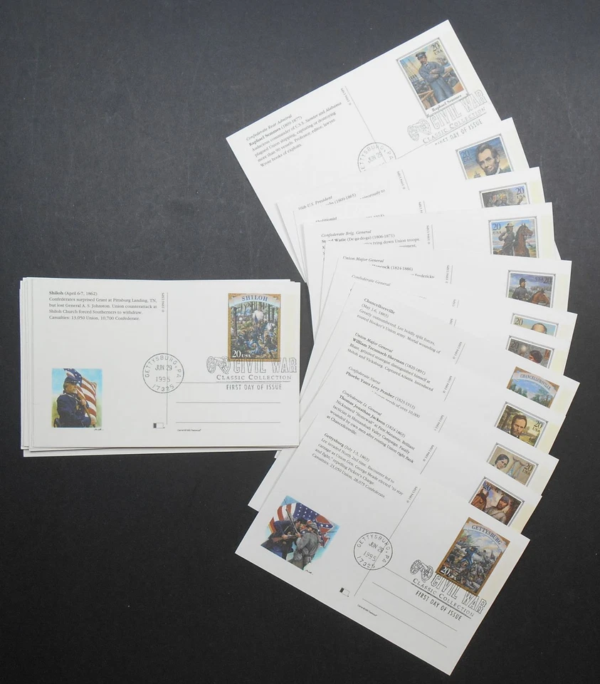 1995 CIVIL WAR Sc UX200 - UX219 postal cards FDCs set of 20 different Fleetwood - Image 2 of 4