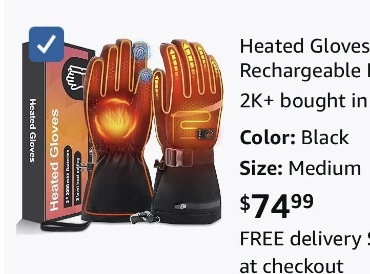 FFraao Heated Gloves for Men Women, Rechargeable Hand Warmer Gloves Touchscreen