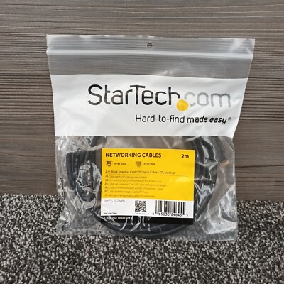 Startech schwarz Snagless Cat 6 UTP Ethernet Patchkabel 2 m brandneu