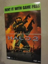 Halo 2 Microsoft Xbox Promo "Rent It With Game Pass" Store Display Sign Poster