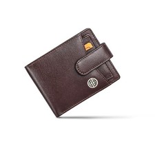 Brand New Authentic RFID Protected Brown BI-Fold Genuine Leather Mens Wallet