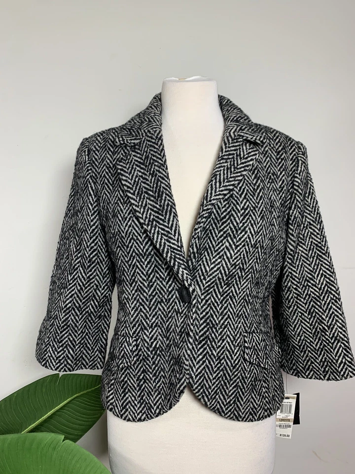 ALFANI WOMENS PETITE COATS AND JACKETS , Size-12P, Black, $129 - Image 2 of 4