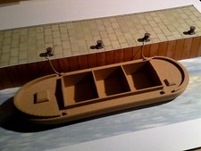  1/76 scale  Canal Barge  with Mooring Bollards  3 D printed  requires painting