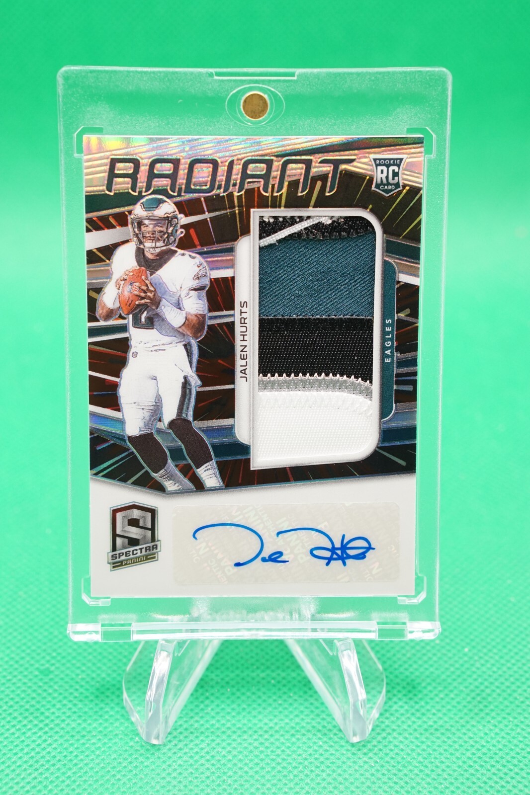 2020 Spectra Radiant Rookie Patch Signatures Hyper 27/60 Jalen Hurts RPA R6220J