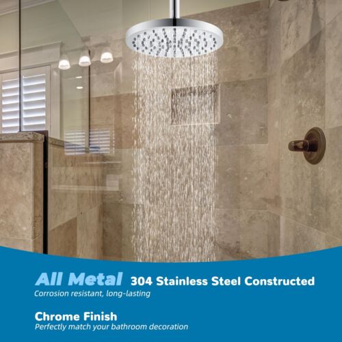 Hibbent Ceiling Mounted Shower Arm 4 Inch Extension Stainless Steel Chrome - 第 4/7 張圖片
