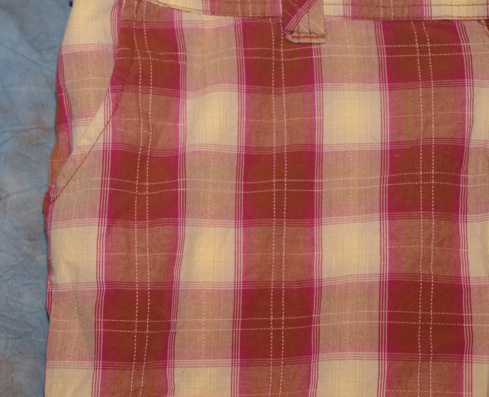 Pantalones Cortos Junior Mujer Rosa Marrón A Cuadros SO Frente Plano Talla 11 muy buenos Foto 2 de 4