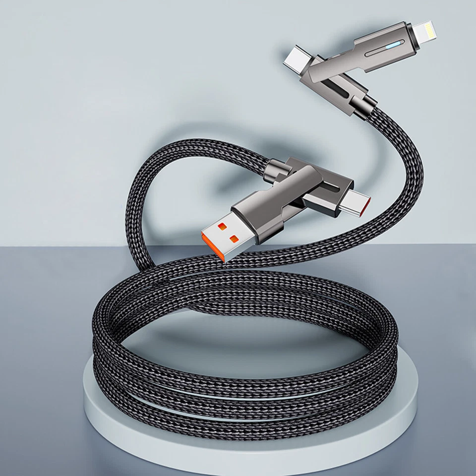 4in1 Multi USB C To iPhone Type C PD 60W Charging Cable Cord for iPhone Samsung - Image 2 of 4