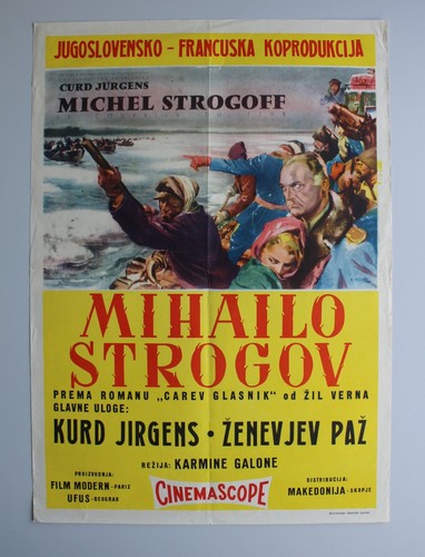MICHAEL STROGOFF Yugoslav Poster 1956 Jules Verne Adventure ExYU Rare