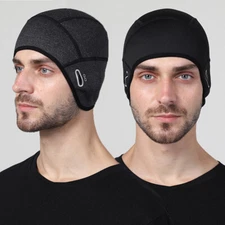 Man Ear Protection Hats Helmet Lined Skull Cap Fleece Warm Hat Windproof Caps