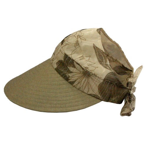 Floral Flower Wide Brim Roll Up Visor Golf Beach Spring Summer Sun Cap Hat Women - Picture 5 of 7