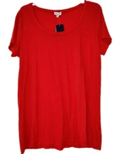 NWT Splendid Women's Red Short Sleeve Tee Crew Neck Size Large $60 K188