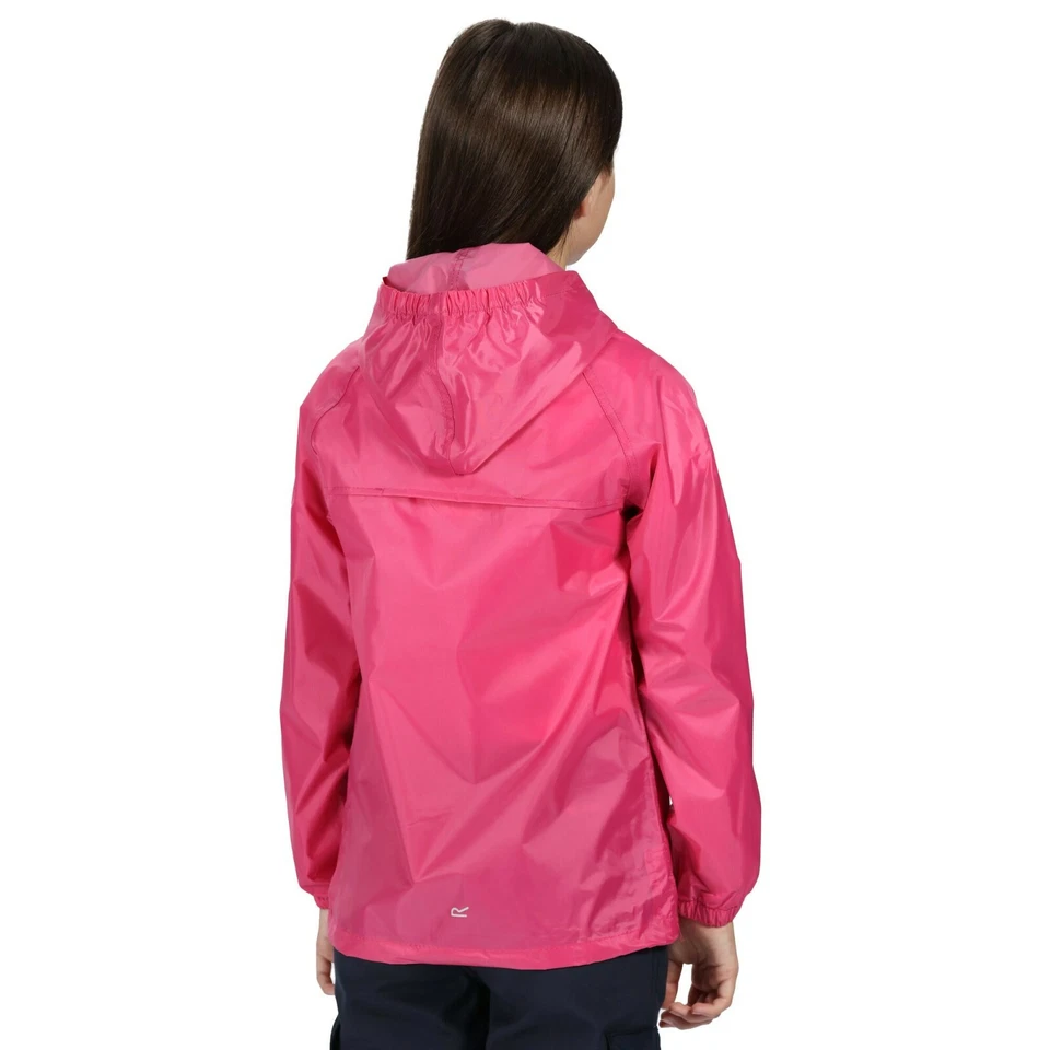 Chaqueta impermeable Regatta niños Stormbreak con capucha con cremallera completa niños niñas escuela Foto 4 de 4