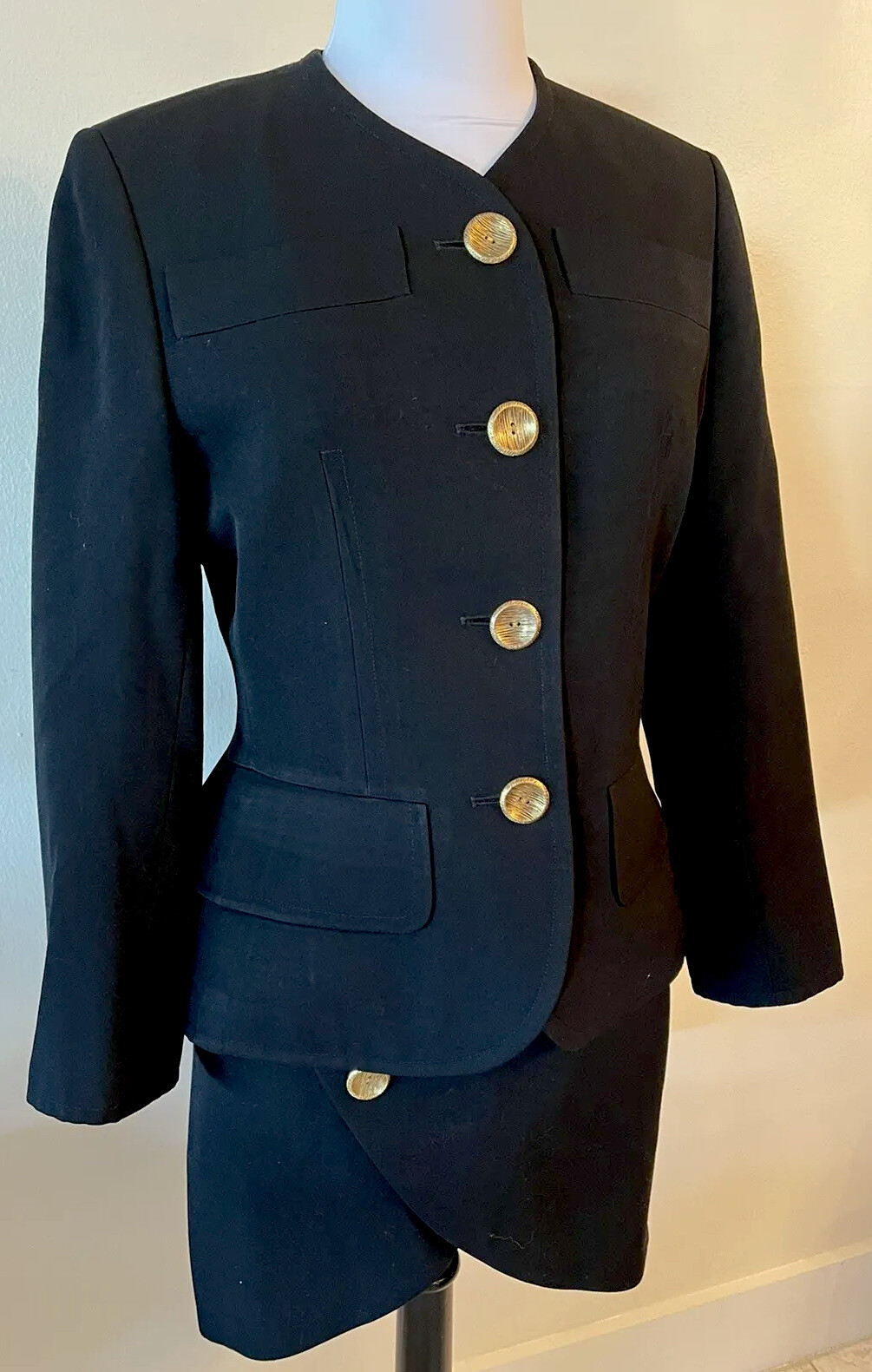 Abito nero YVES SAINT LAURENT Rive Gauche 2p vintage~Taglia 36~ SPLENDIDO!