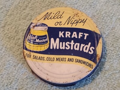 VINTAGE GRAFT MUSTARD JAR LID 58L BALL MILD OR NIPPY SCREW ON TIN LID 2¼''