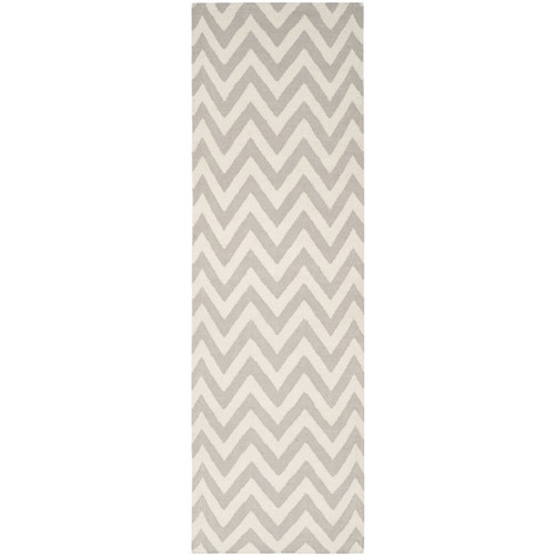 SAFAVIEH Dhurries DHU557C Handwoven Grey / Ivory Rug - Picture 2 of 28