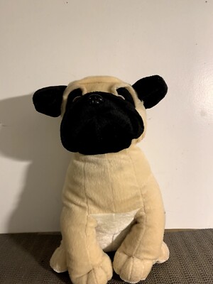 1995 13'' Peek-A-Boo Toys Pace The Pug Stuffed Animal Plush Beige Soft Vintage