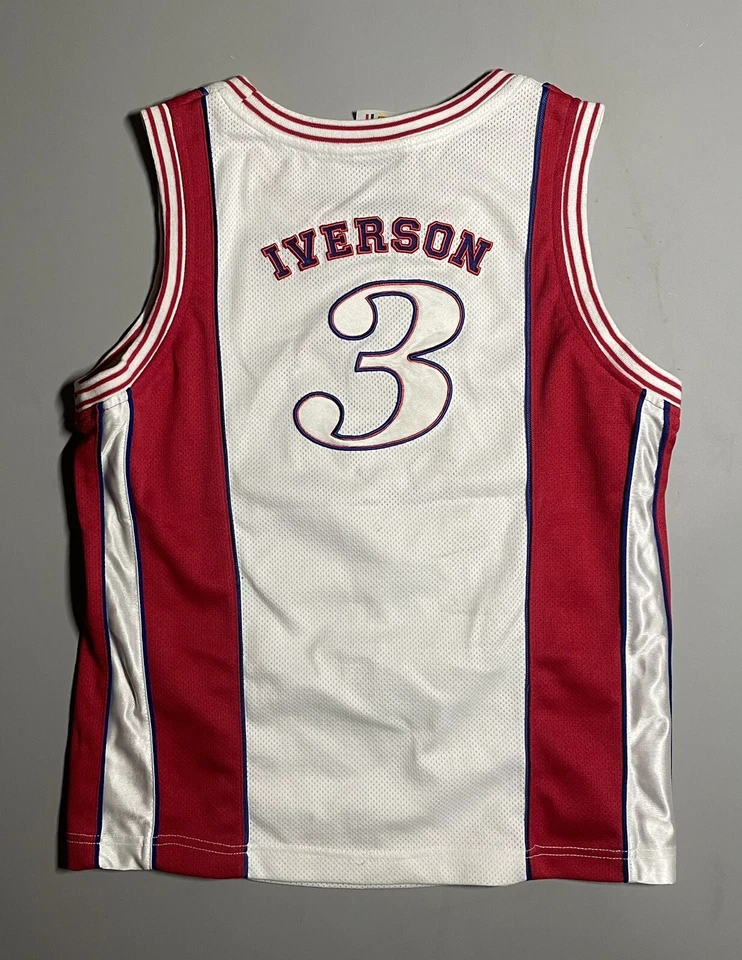 复古 Reebok Allen Iverson I3 篮球球衣青少年大号 Y2K — 第 2/4 张图片