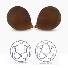 NuBra SE998 Seamless Push Up Adhesive Bra Chocolate, C Nu Way Straps USA 68