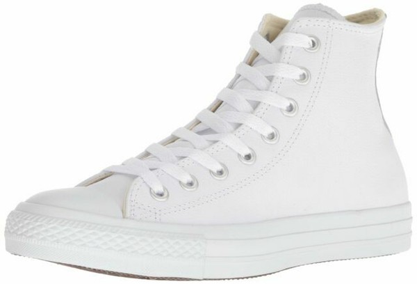 all star hi leather white mono