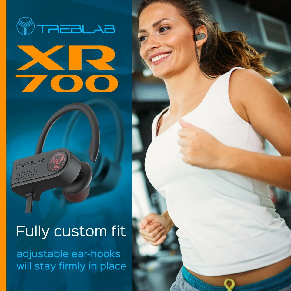 TREBLAB XR700 Wireless Workout Earphones Custom Adjustable Earhooks - Image 3 of 4