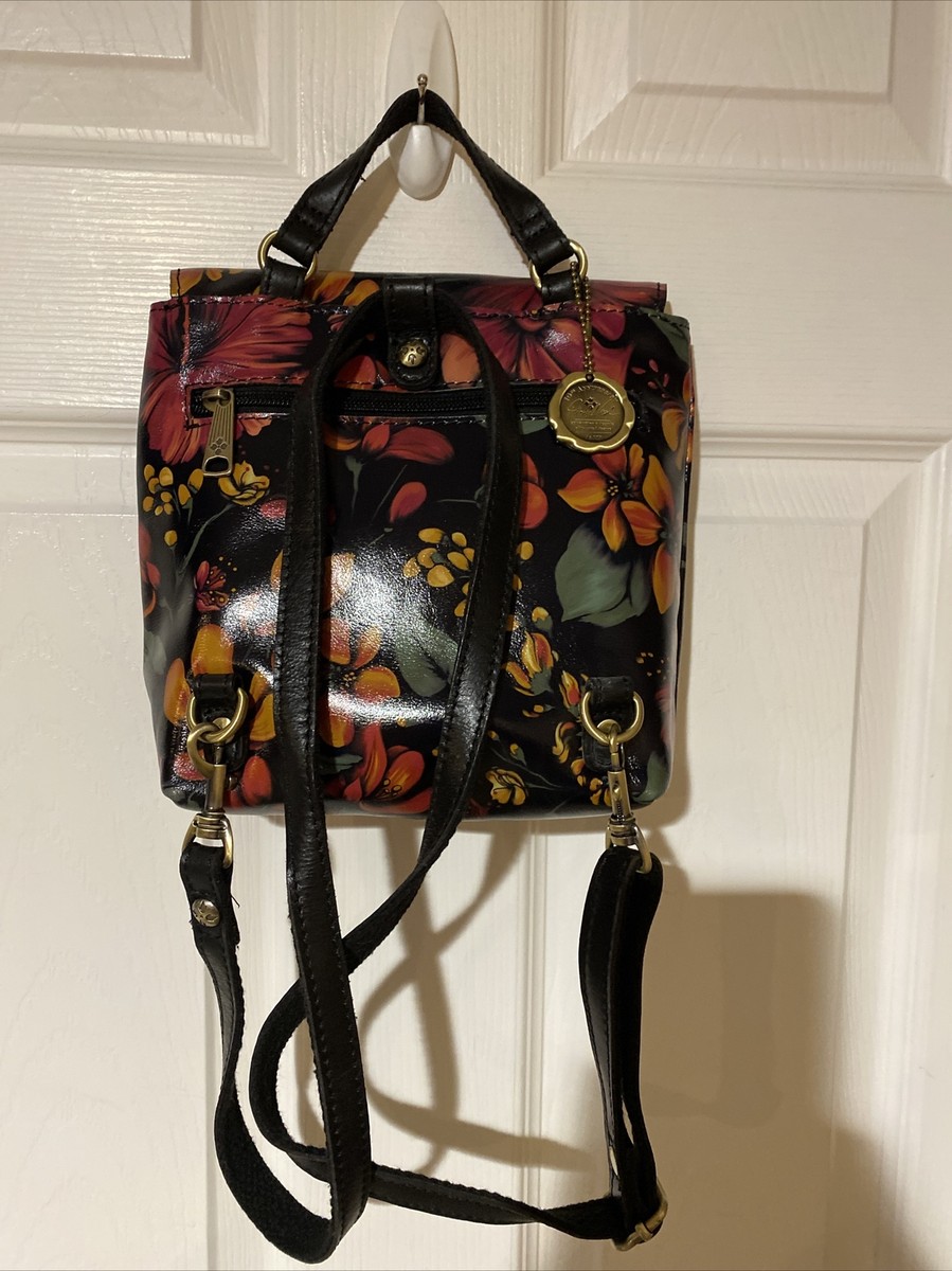 Patricia Nash Embossed Floral Black Leather Convertible Backpack PATRICIA NASH Vatoni leather convertible women main image 2