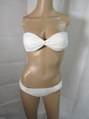white strapless bikini set