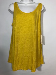 Eileen Fisher Tank Yellow U-Neck Scoop Large Top Blouse | eBay