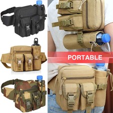Tactical Fanny Pack Pouch with Water Bottle Holder Molle Waist Pack Hip Belt Bag