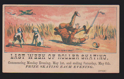 LOWELL MA ROLLER RINK CLOSING WEEK TRADE CARD, COMPETITVE  EXHIBITION  X848