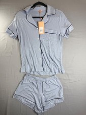 NWT Eberjey Gisele TENCEL Modal Relaxed Short PJ Set Blue Navy Size XXS