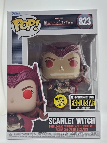 Funko Pop! #822 Marvel Wandavision Scarlet Witch Glow GITD Exclusive + Protector
